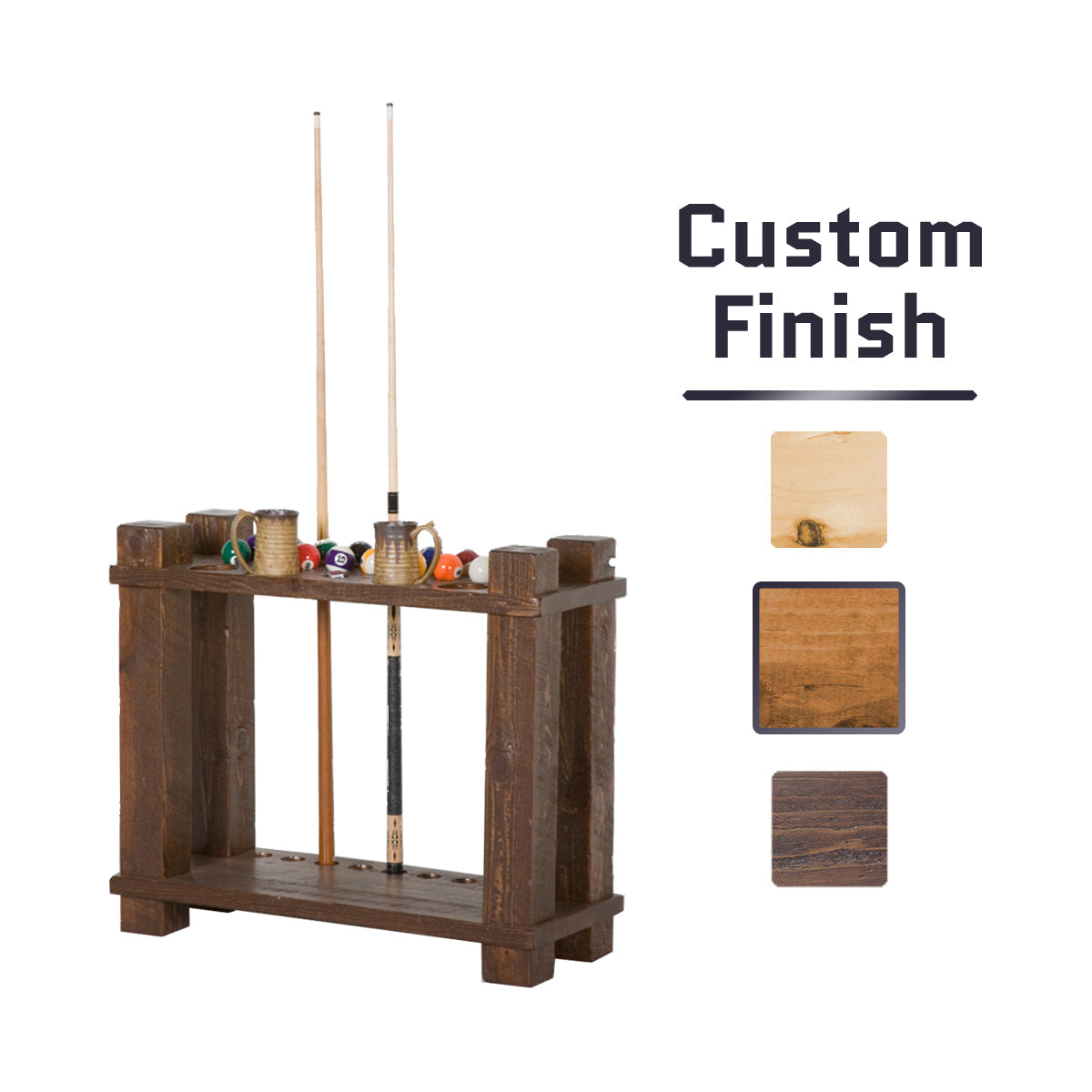 Barnwood Floor Cue Rack in Dark Finish