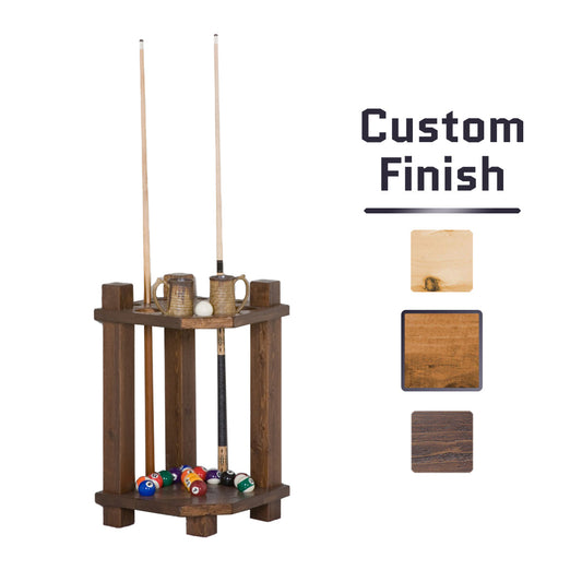 Barnwood Corner Cue Rack in Dark finish
