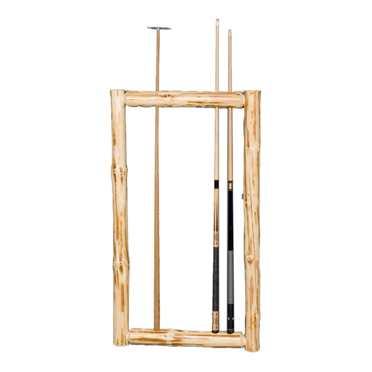 Log Klondike Wall Framed Cue Rack