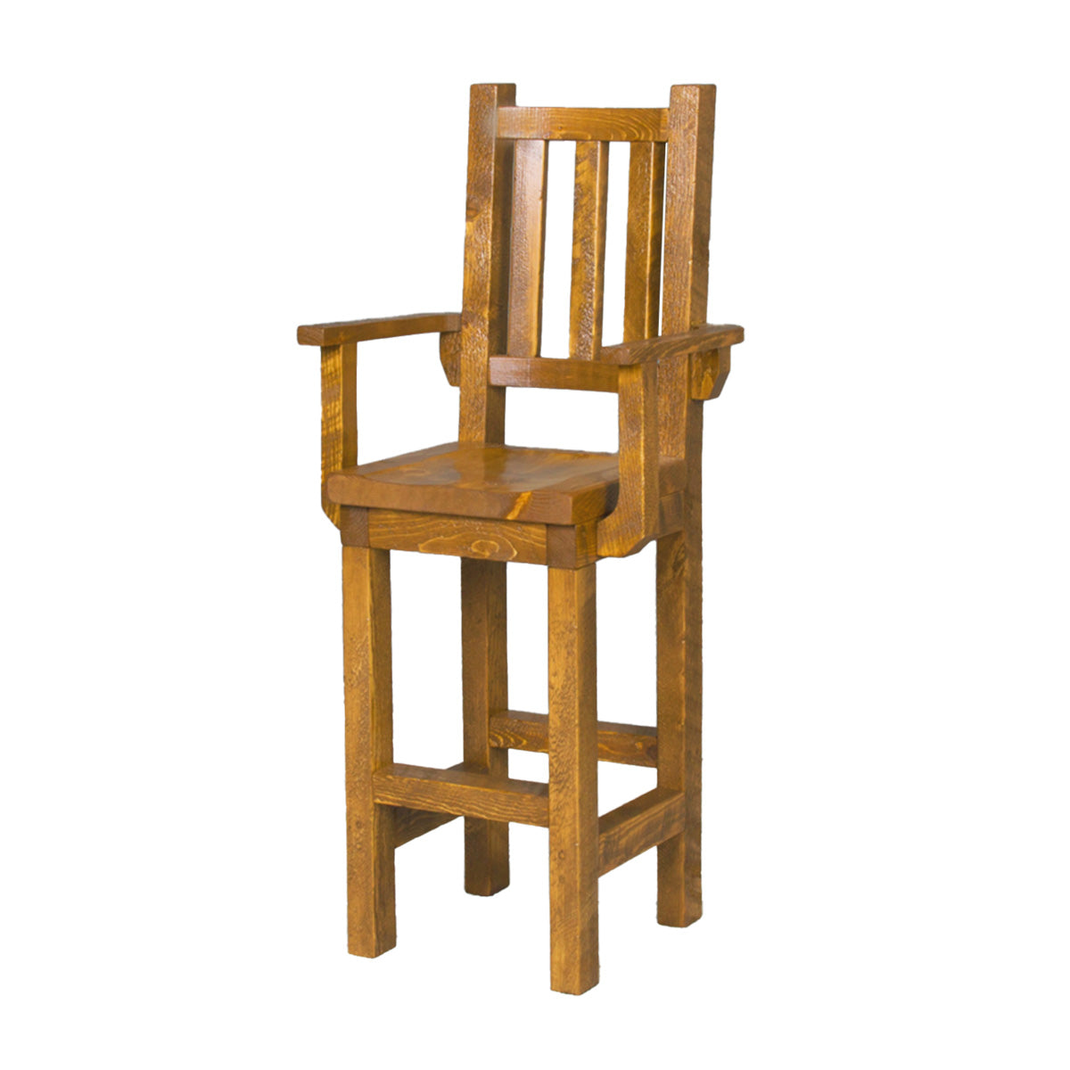 Barnwood Pub Chair with arms in Honey Pine finish