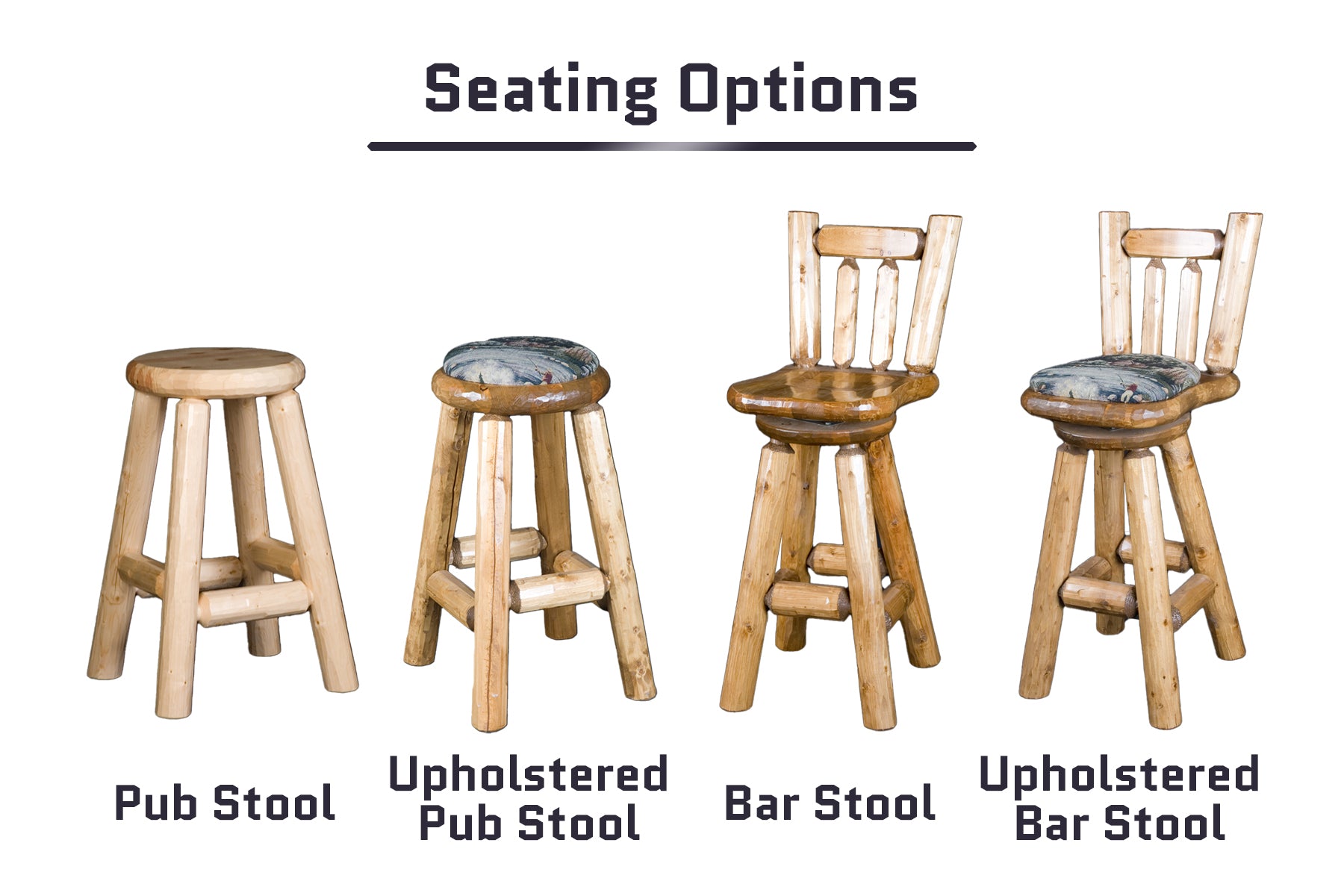 Log Seating Option in matching finishes