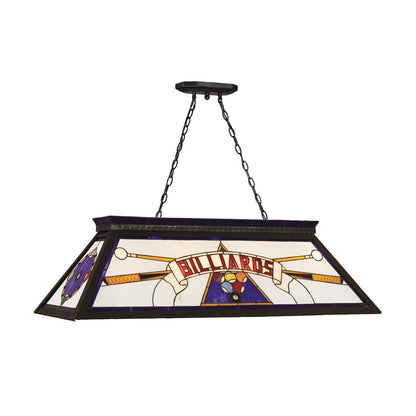 44″ Tiffany Vintage Pool Table Light with Kd Frame