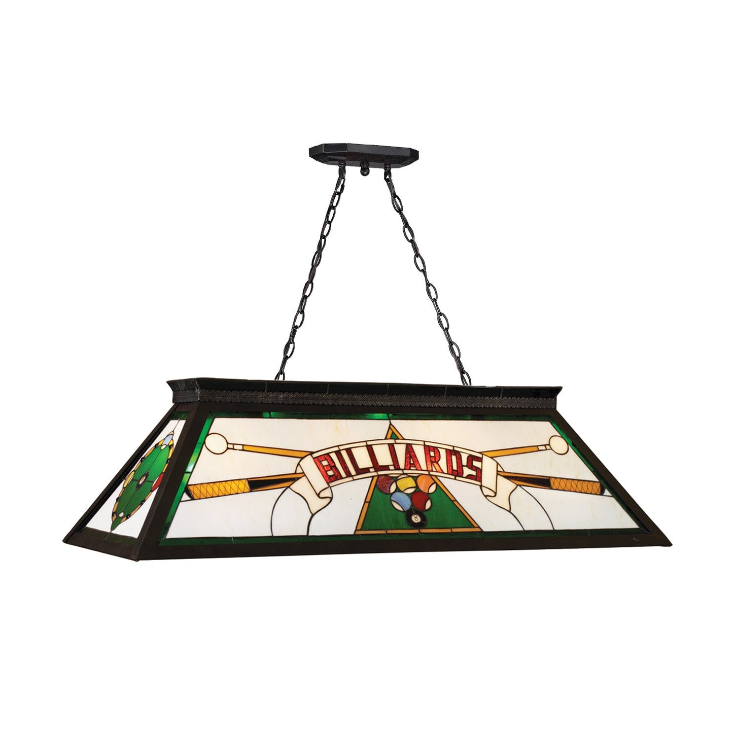 44″ Tiffany Vintage Pool Table Light with Kd Frame