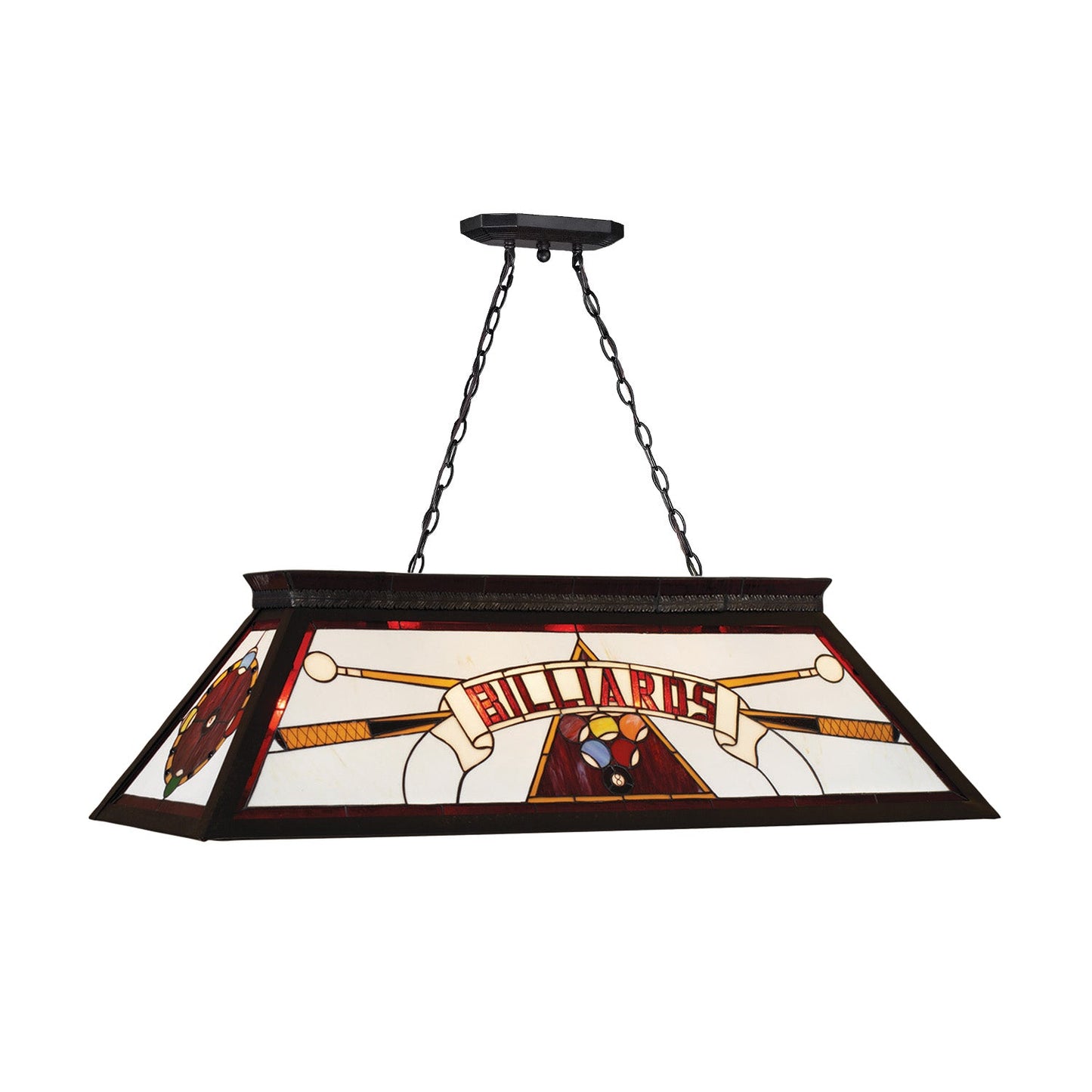 44″ Tiffany Vintage Pool Table Light with Kd Frame