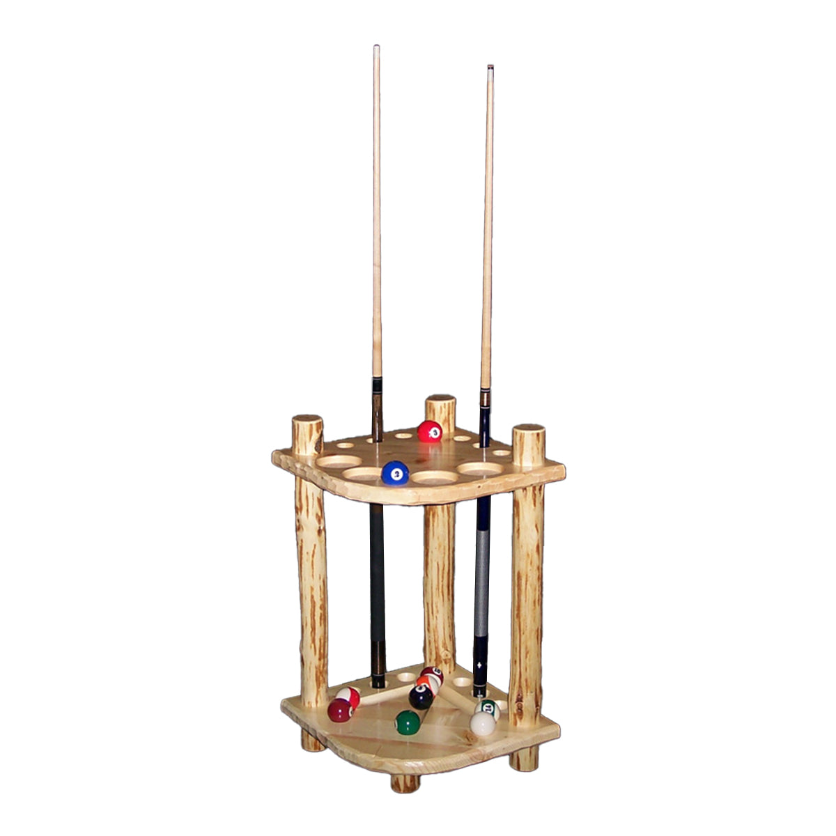 Log Klondike Corner Cue Rack