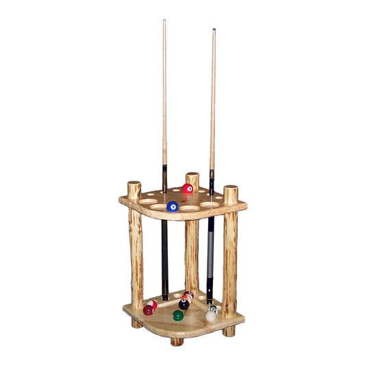Log Klondike Corner Cue Rack