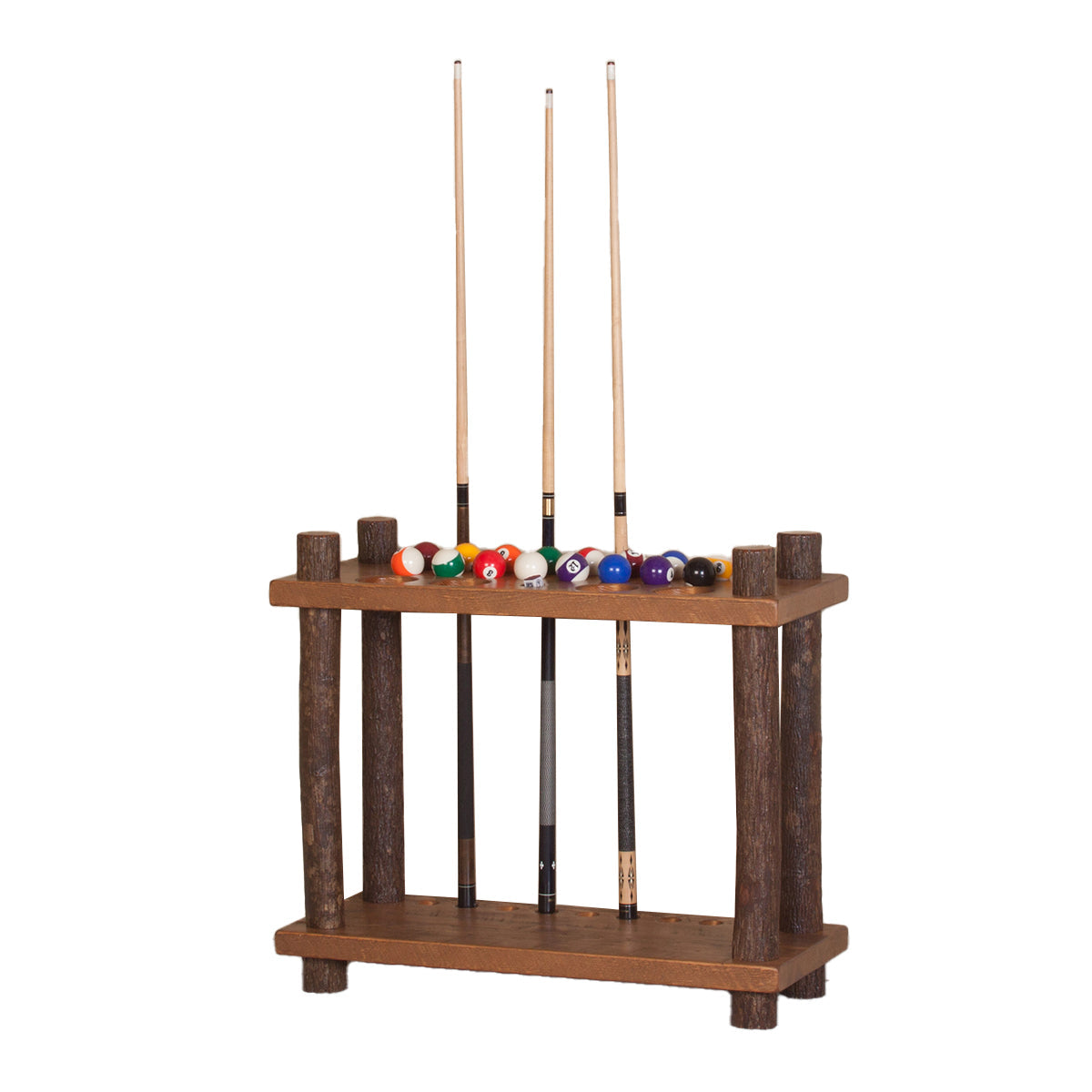 Sawtooth Hickory Floor Cue Rack