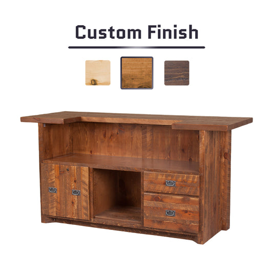 84 Inch Barnwood Bar Counter Back