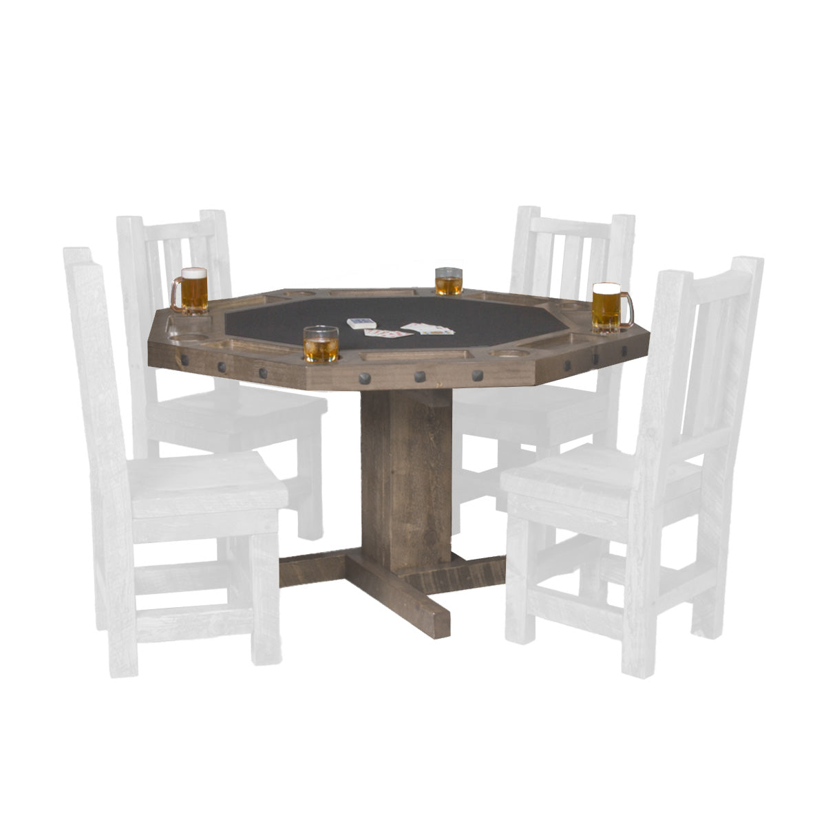 Convertible Barnwood Card Table and Dining Table