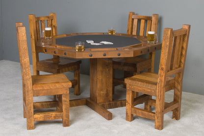 Barnwood Poker Table with our barnwood chairs