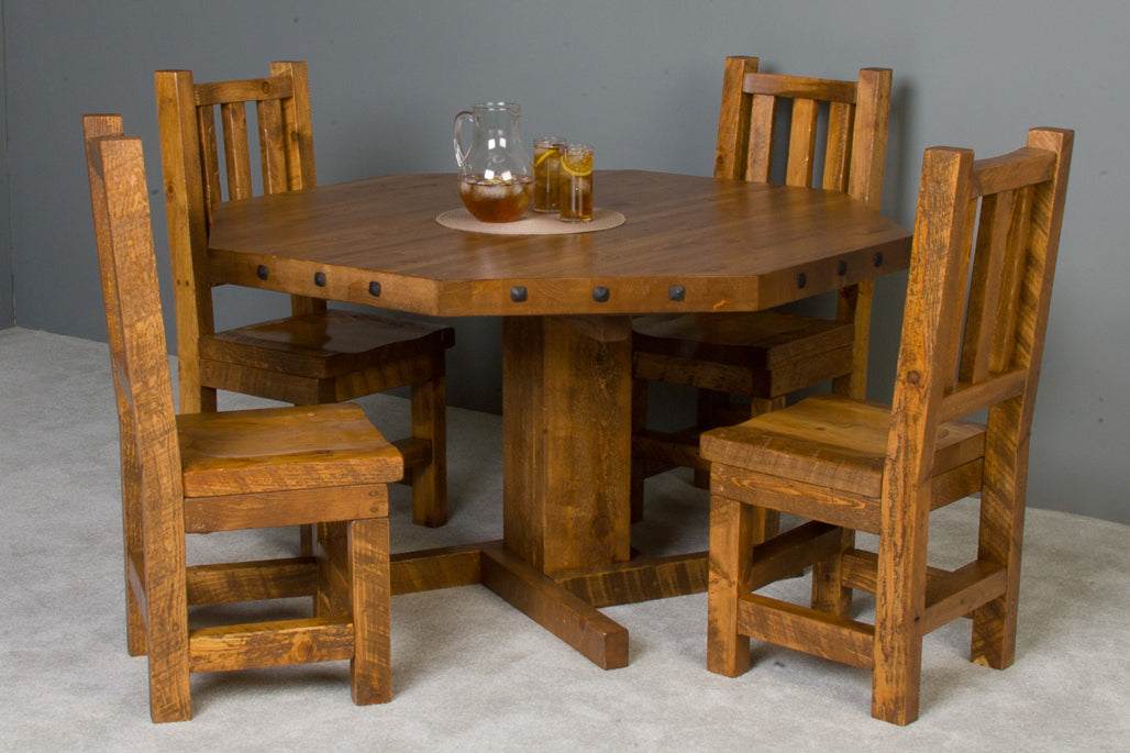 Barnwood Poker Table as Dining Table with our barnwood chairs