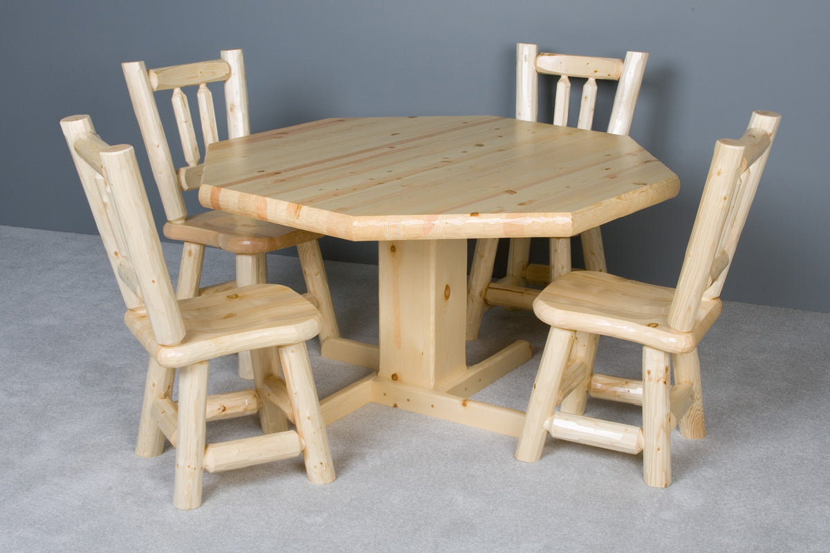 Log Poker Table as Dining Table with our matching Log Chairs