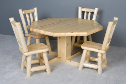 Log Poker Table as Dining Table with our matching Log Chairs