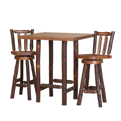 Sawtooth Hickory Bar Table with matching Sawtooth Hickory Bar Stools