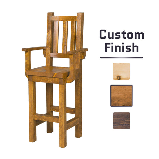 Barnwood Pub Chair with arms in Honey Pine finish