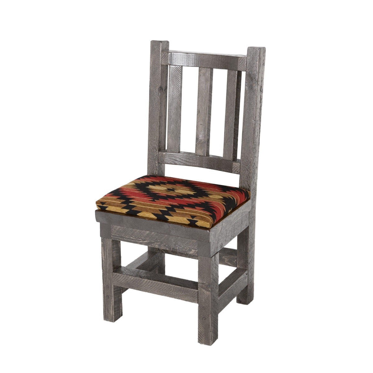 Barnwood Game Room/Dining Chair in Weathered Grey Finish and Tahoe upholstery