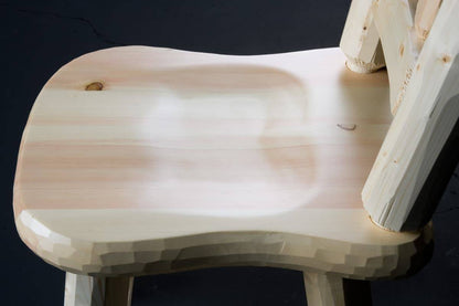 Log Game Room/Dining Chair in Clear Finish seat detail