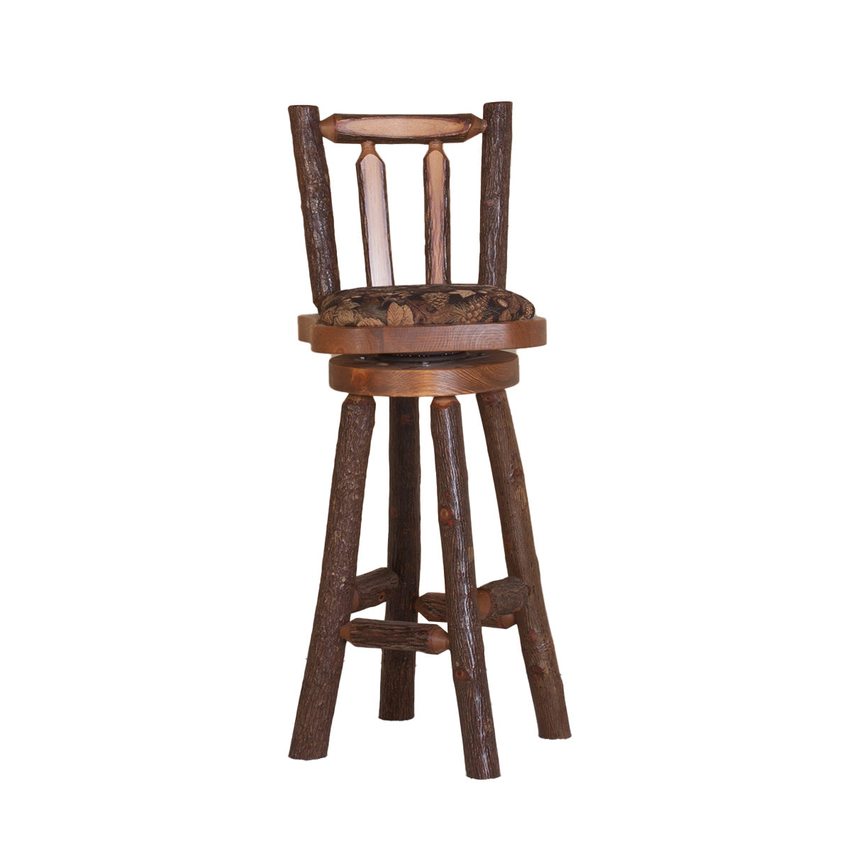 Sawtooth Hickory Upholstered Bar Stool