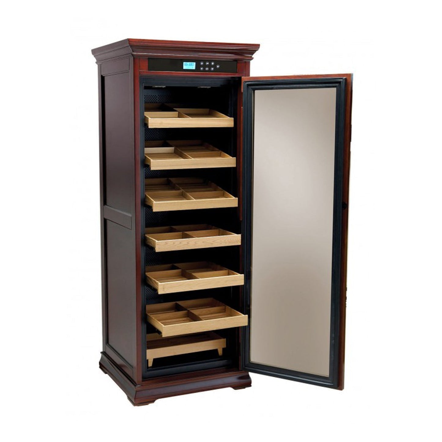 Maverick Cabinet Humidor Door Open in Cherry