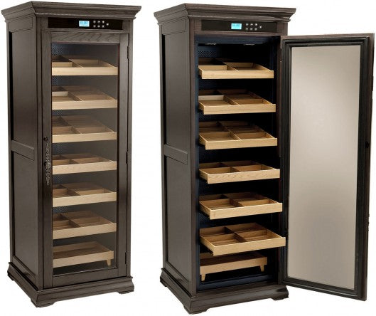 Maverick Cabinet Humidor Door Open in Espresso