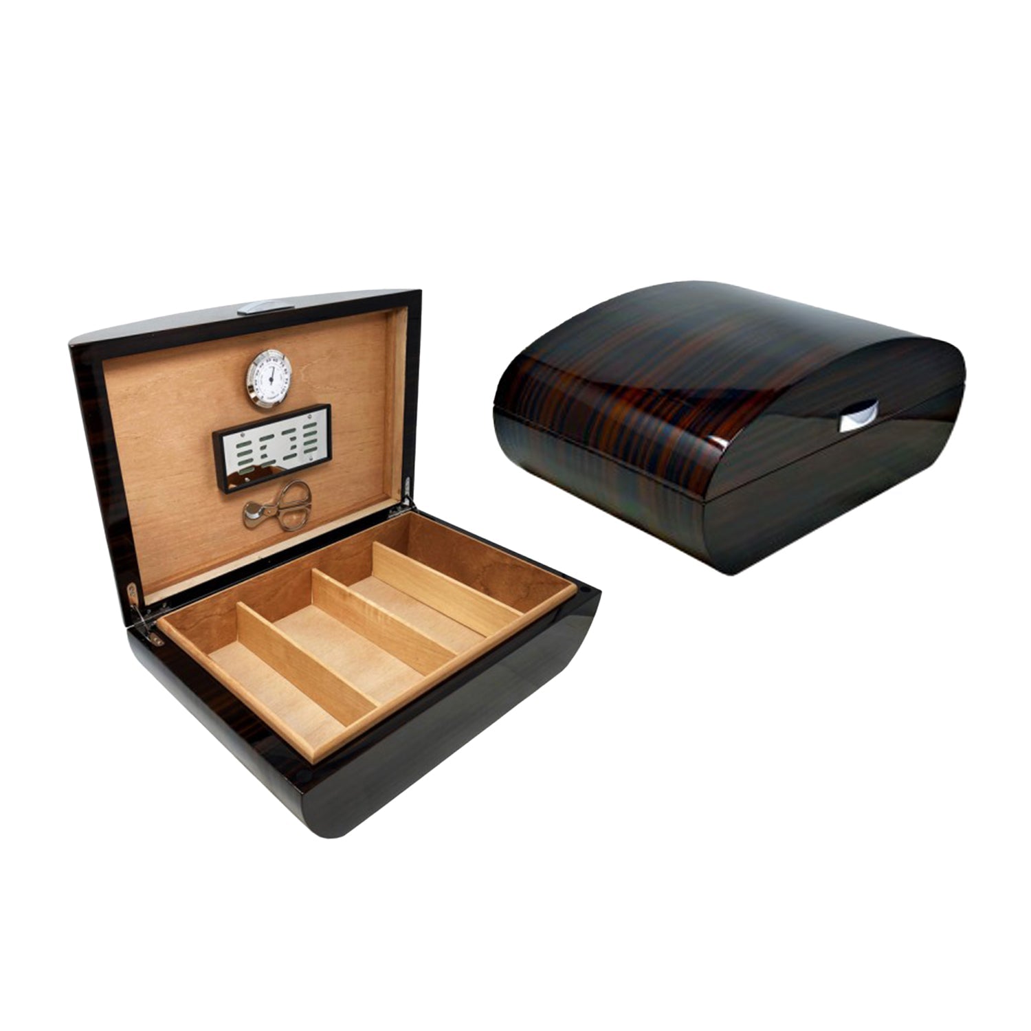 Astoria - Ebony Lacquer Finish Humidor w/ Polished Hardware (150 cigars ...