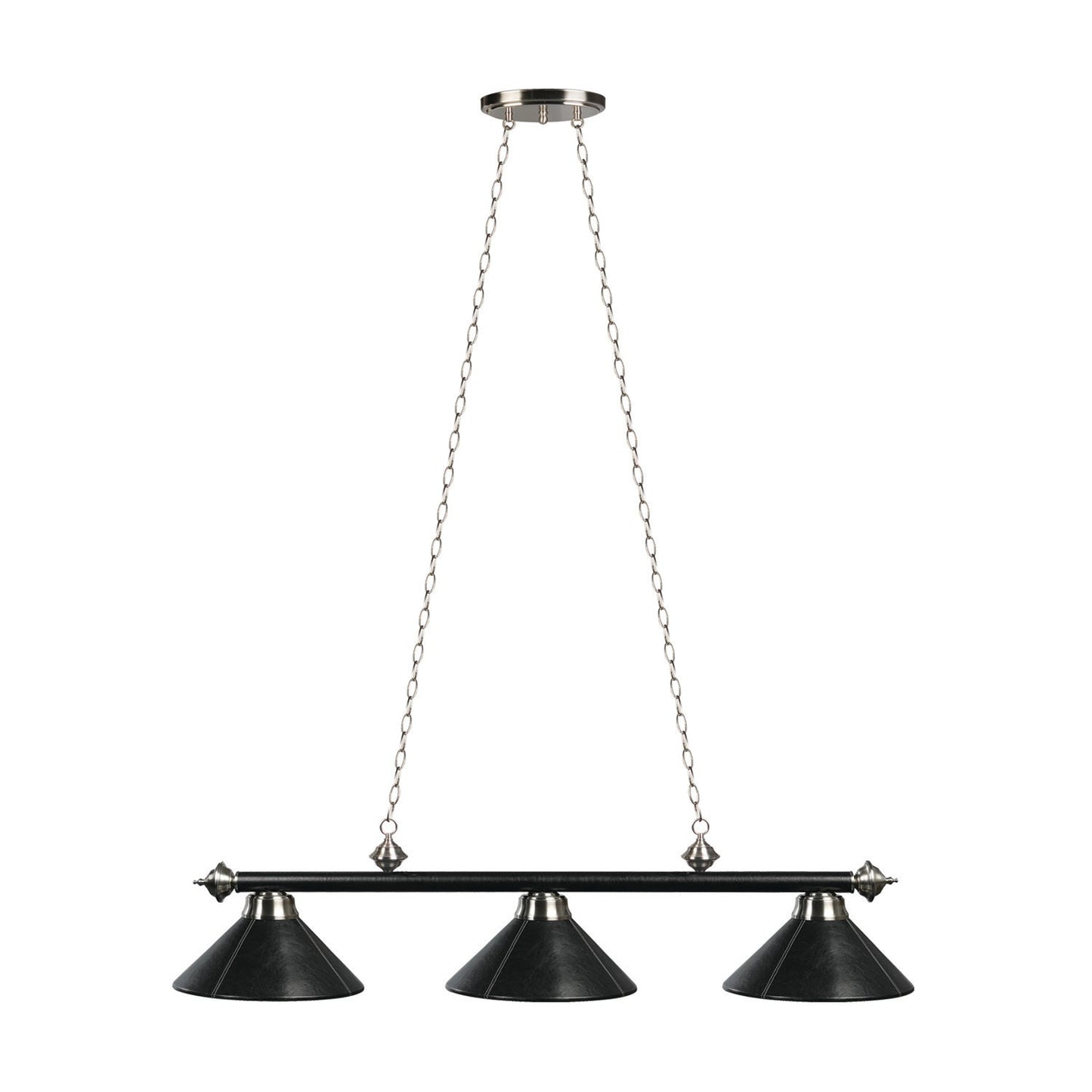 3-Light - 54″ Leather Pool Table Light