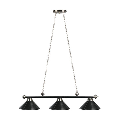 3-Light - 54″ Leather Pool Table Light