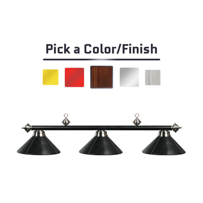 3-Light - 54″ Leather Pool Table Light