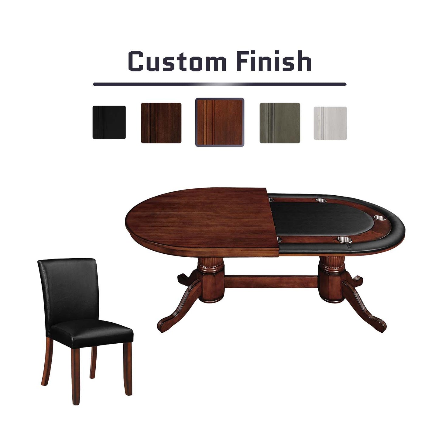 84″ Texas Hold'Em Card Table and Chairs Set 1