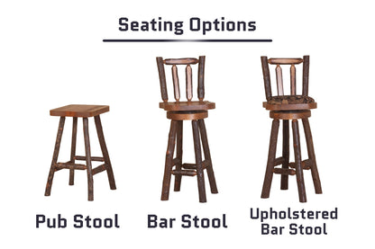 Matching seating options for our Sawtooth Hickory Pub Table