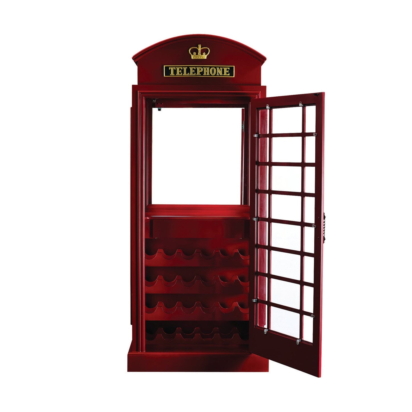 Old English Telephone Booth Bar Cabinet