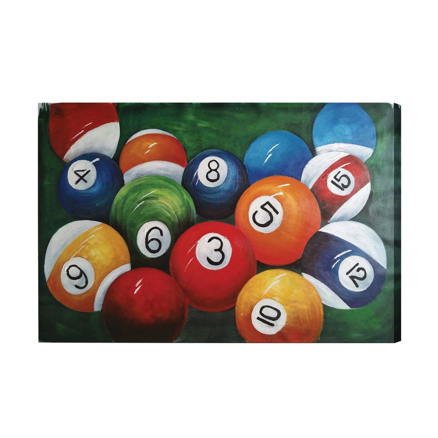 Oil Painting On Canvas - Billiard Balls Close Up