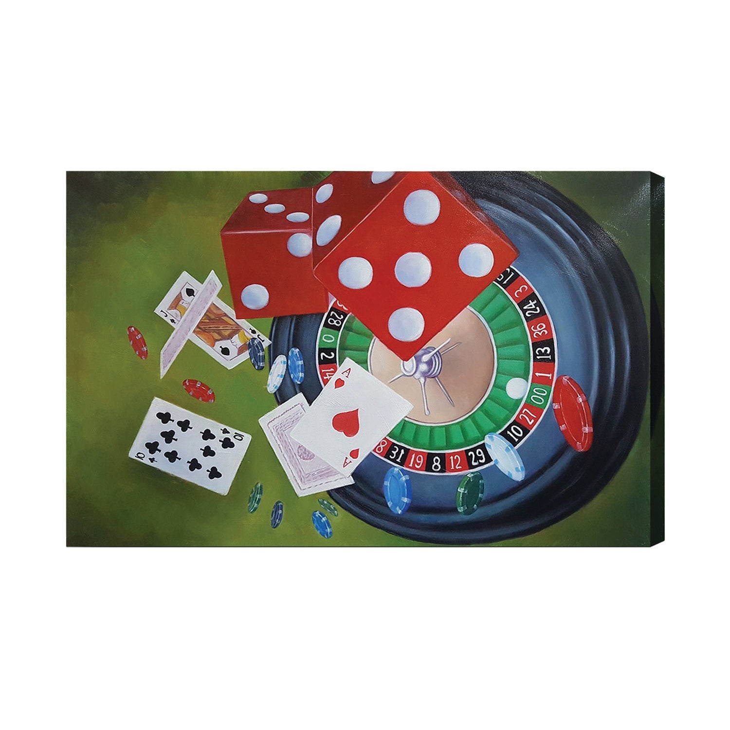 Oil Painting On Canvas - Roulette & Dice