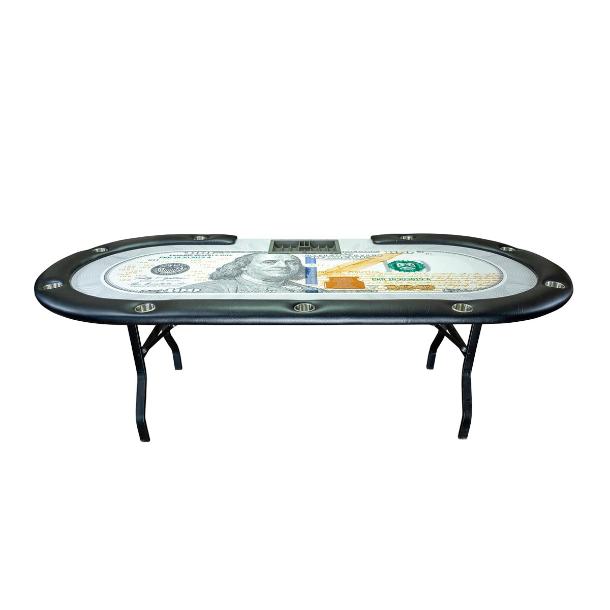 96″ Casino Layout Folding Poker Table - Benjamin Layout