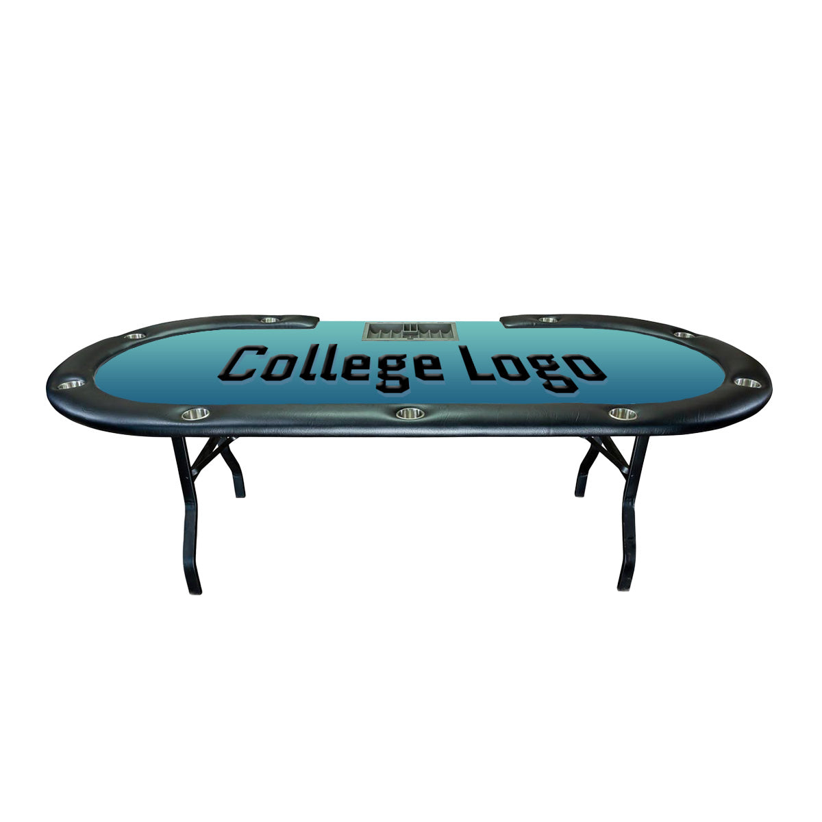 96″ College Logo Folding Poker Table