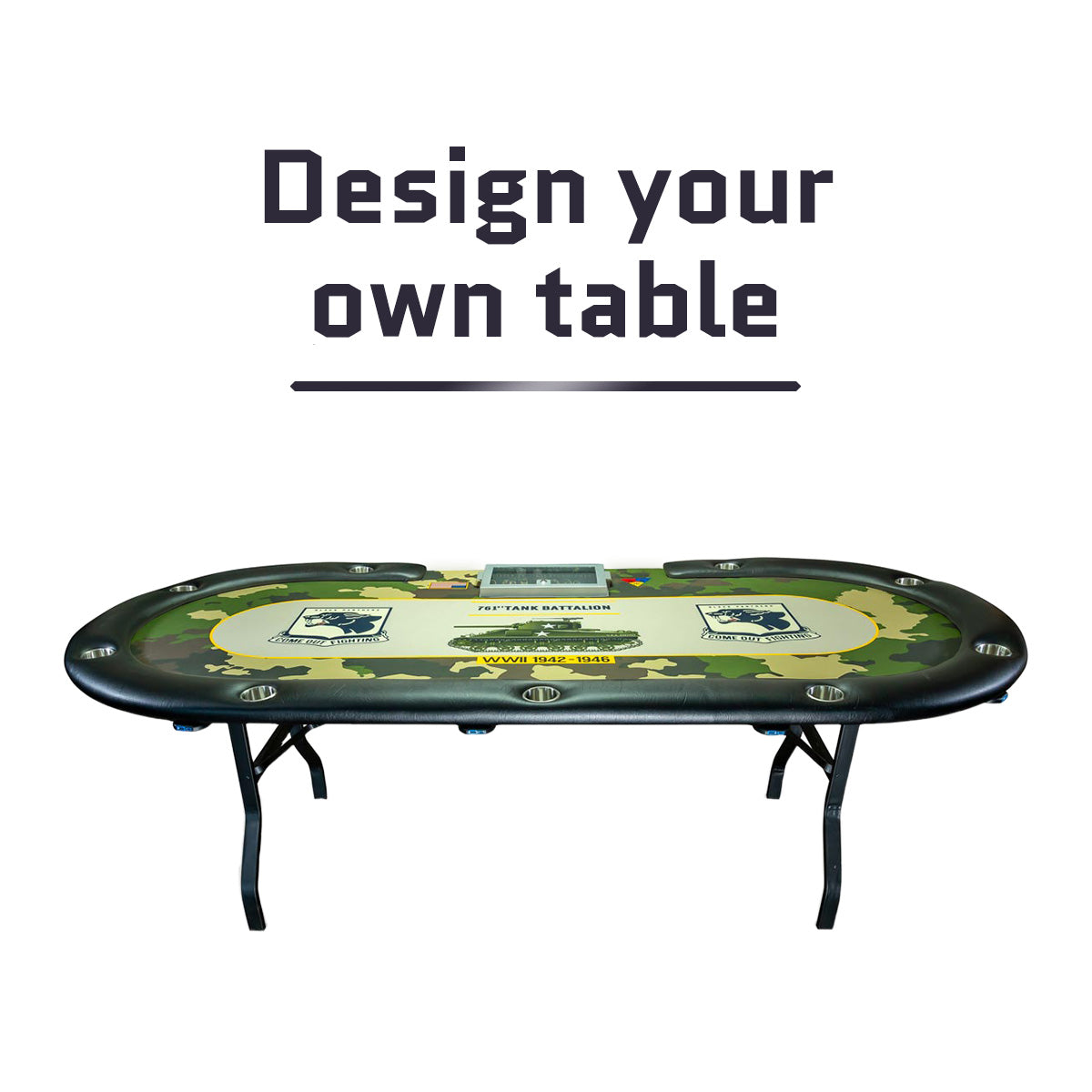96″ Fully Customizable Folding Poker Table - Dads Heaven