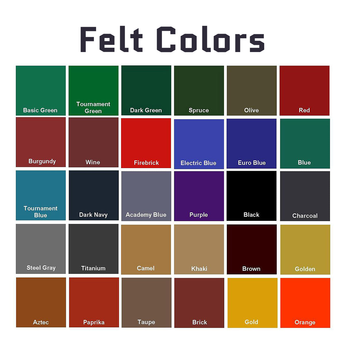 Felt color options