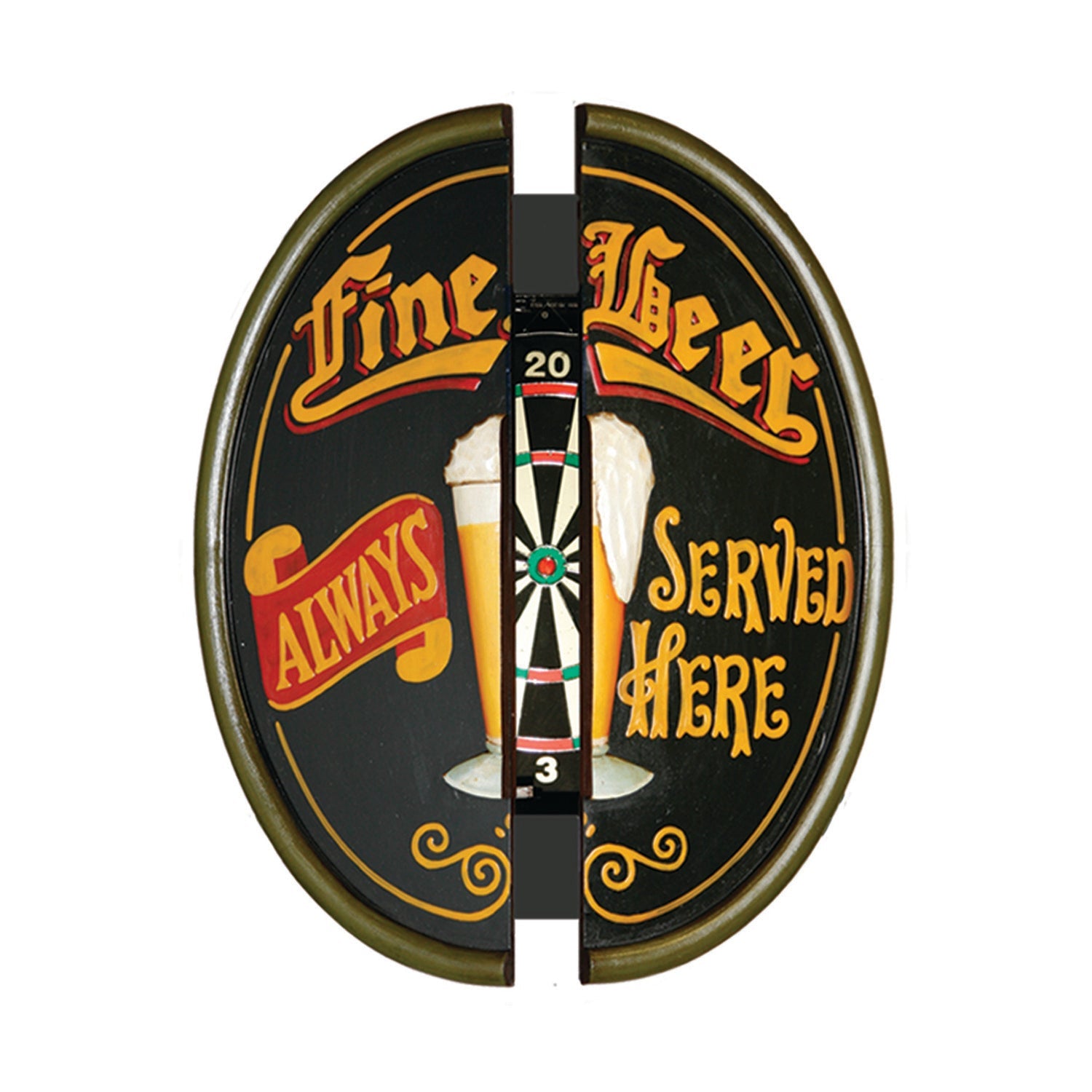 Fine Beer Dart Board Cabinet